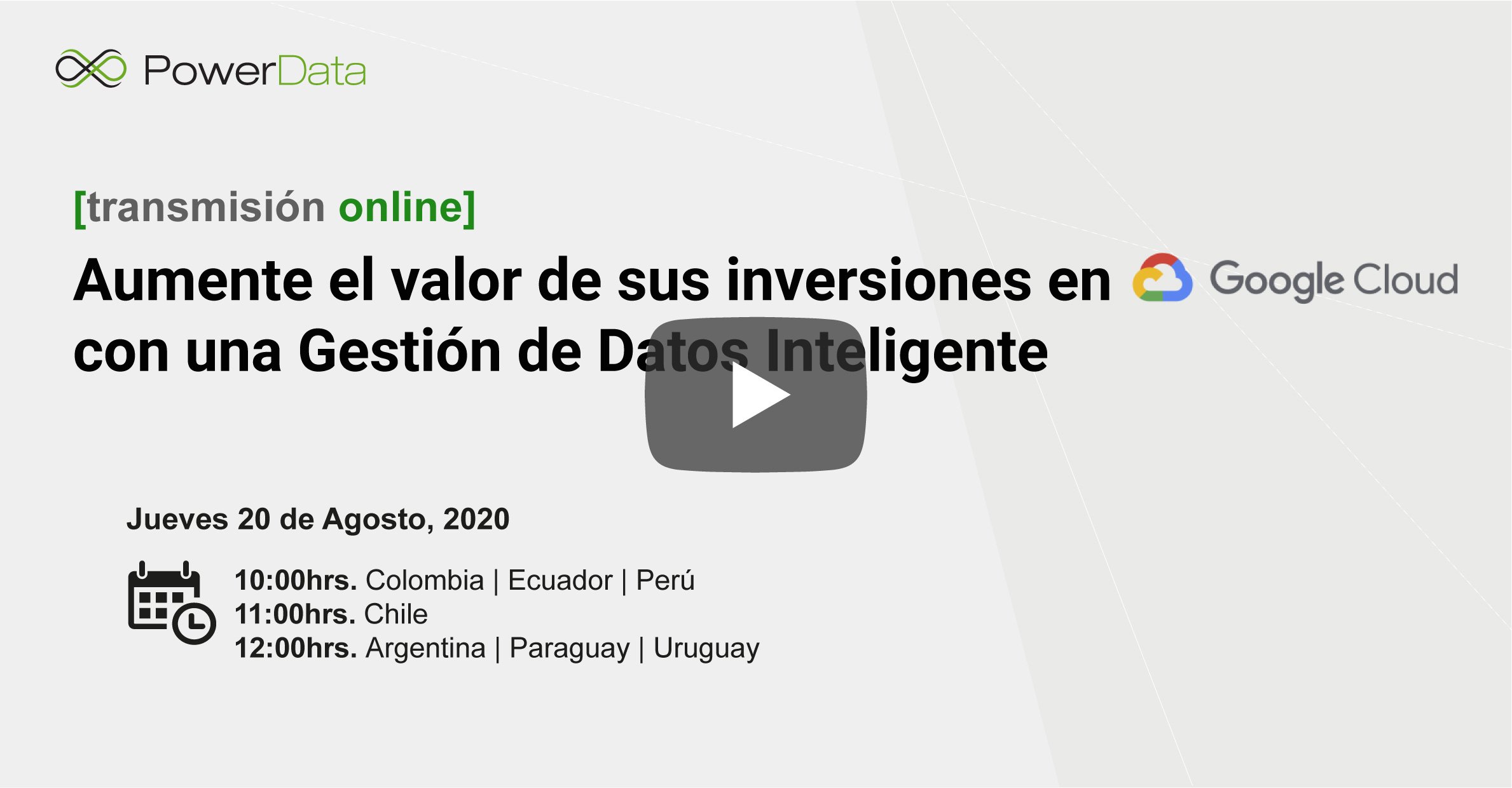 Aumente el valor de sus inversiones en Google Cloud con una Gestión de Datos Inteligente Aumente el valor de sus inversiones en Google Cloud con una Gestión de Datos Inteligente
